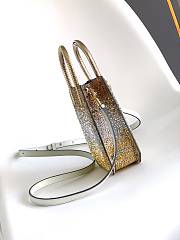 Bvlgari Serpentine Mini Tote Bag In White Agate Crystal Dust Suede - 13x17.5x5.5cm - 2