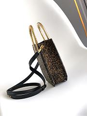 Bvlgari Serpentine Mini Tote Bag In Black With Black Crystals Inserts Hand Set On Suede - 13x17.5x5.5cm - 2