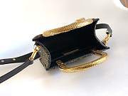 Bvlgari Serpentine Mini Tote Bag In Black With Black Crystals Inserts Hand Set On Suede - 13x17.5x5.5cm - 3