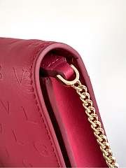 Bvlgari Logo Infinitum Leather Wallet on chain In Red - 19x10.5x4.5cm - 5