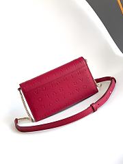Bvlgari Logo Infinitum Leather Wallet on chain In Red - 19x10.5x4.5cm - 4