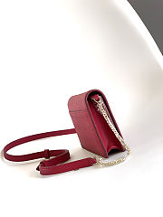 Bvlgari Logo Infinitum Leather Wallet on chain In Red - 19x10.5x4.5cm - 2