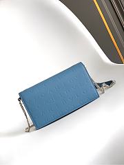 Bvlgari Logo Infinitum Leather Wallet on chain In Blue - 19x10.5x4.5cm - 5
