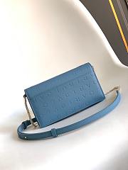 Bvlgari Logo Infinitum Leather Wallet on chain In Blue - 19x10.5x4.5cm - 4