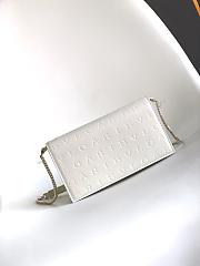 Bvlgari Logo Infinitum Leather Wallet on chain In White - 19x10.5x4.5cm - 1