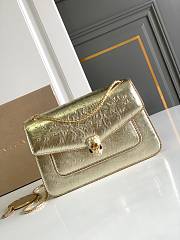 Bvlgari Serpenti Forever Medium Shoulder Bag Ostrich Leather Gold Metallic - 25x16.5x8cm - 1