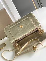 Bvlgari Serpenti Forever Medium Shoulder Bag Ostrich Leather Gold Metallic - 25x16.5x8cm - 5
