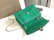 Bvlgari Serpenti Forever Medium Shoulder Bag Ostrich Leather Green - 25x16.5x8cm - 3