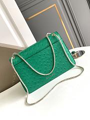 Bvlgari Serpenti Forever Medium Shoulder Bag Ostrich Leather Green - 25x16.5x8cm - 5