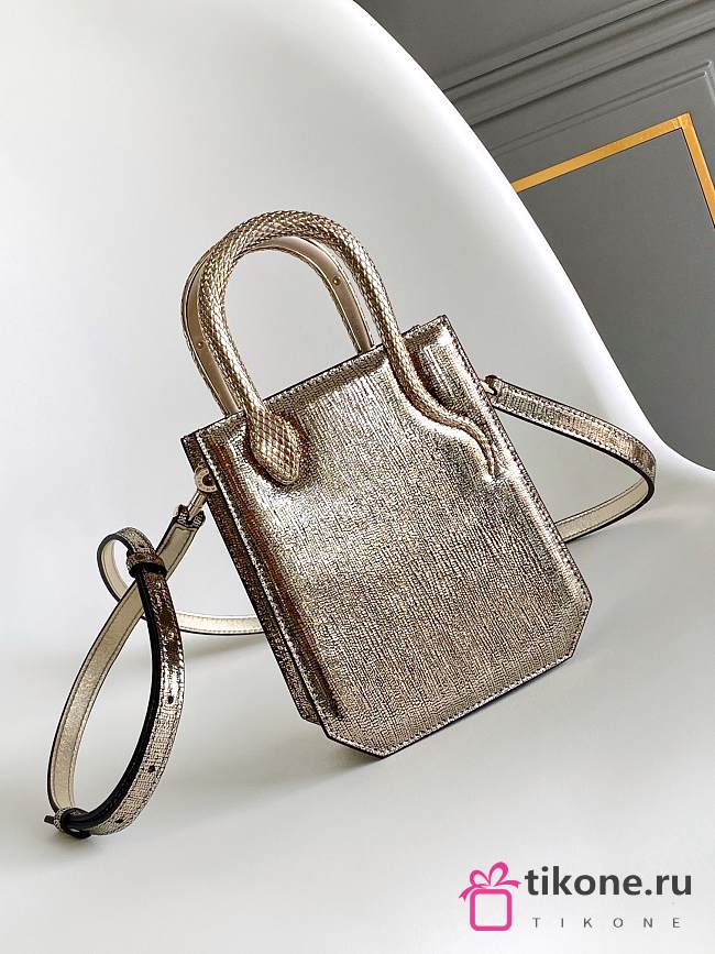 Bvlgari Serpentine Leather Tote Golden Pony Style Calfskin - 13x17.5x5.5cm - 1