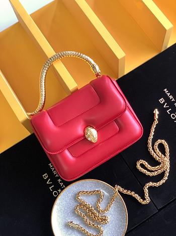 Bvlgari x Mary Katrantzou Serpenti Metamorphosis Top Handle Bag Red - 19.2x15x6cm