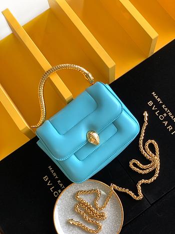 Bvlgari x Mary Katrantzou Serpenti Metamorphosis Top Handle Bag Blue - 19.2x15x6cm