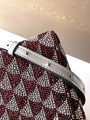 Bvlgari Serpentine Duo Top Handle  Midnight Plum And Silver Calla Crystals - 21.5x15x6cm - 3