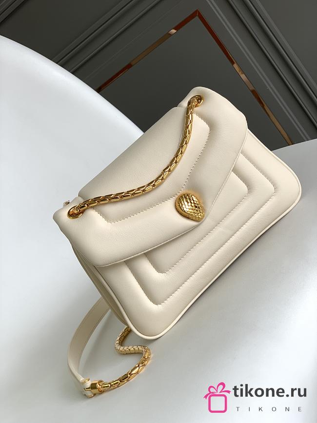 Bvlgari Serpenti Reverse Small Shoulder Bag White - 22.5x15x7cm - 1