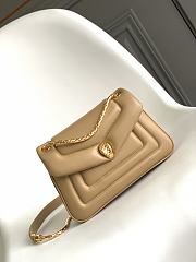 Bvlgari Serpenti Reverse Small Shoulder Bag Dark Beige - 22.5x15x7cm - 4