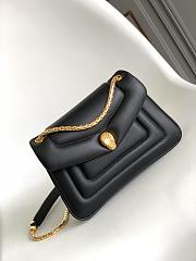 Bvlgari Serpenti Reverse Small Shoulder Bag Black - 22.5x15x7cm - 1