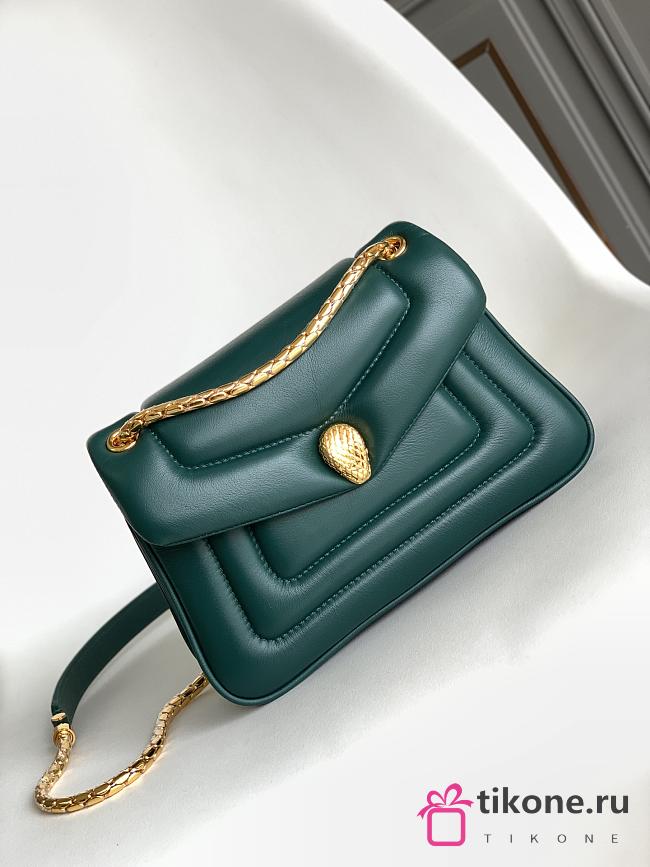 Bvlgari Serpenti Reverse Small Shoulder Bag Green - 22.5x15x7cm - 1