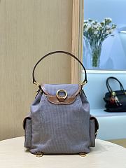 Miumiu Canvas And Leather Backpack Gray 5BZ043 - 22x18x11.5cm - 3