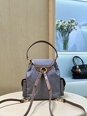 Miumiu Canvas And Leather Backpack Gray 5BZ043 - 22x18x11.5cm - 2