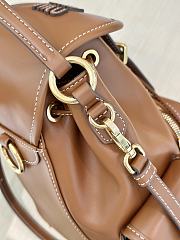 Miumiu Leather Backpack Brown 5BZ043 - 22x18x11.5cm - 6