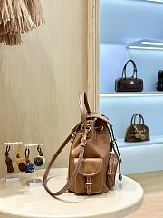 Miumiu Leather Backpack Brown 5BZ043 - 22x18x11.5cm - 5