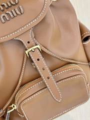 Miumiu Leather Backpack Brown 5BZ043 - 22x18x11.5cm - 4