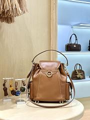 Miumiu Leather Backpack Brown 5BZ043 - 22x18x11.5cm - 3