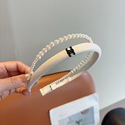 Celine Headband Satin & Pearl White/Black/Pink  - 6