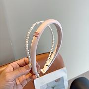 Celine Headband Satin & Pearl White/Black/Pink  - 5