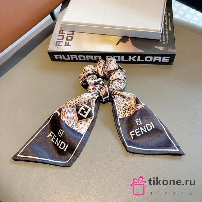 Fendi FF Ribbon Scrunchie Brown 22704 - 1
