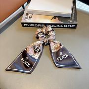 Fendi FF Ribbon Scrunchie Brown 22704 - 1