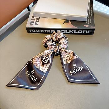 Fendi FF Ribbon Scrunchie Brown 22704