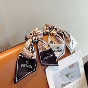 Fendi FF Ribbon Scrunchie Brown 22704 - 2