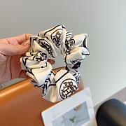 Hermes Silk Scrunchies Black/White  - 6