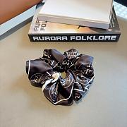 Hermes Silk Scrunchies Black/White  - 3