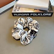 Hermes Silk Scrunchies Black/White  - 2