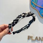Chanel Headband Tweed Pearl and Diamond Black - 4