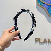Chanel Headband Tweed Pearl and Diamond Black - 3