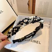 Chanel Headband Tweed Pearl and Diamond Black - 2