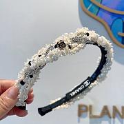 Chanel Headband Tweed Pearl and Diamond White - 5