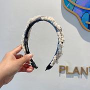Chanel Headband Tweed Pearl and Diamond White - 3