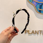 Chanel Headband Velvet Pearl and Diamond Black - 6
