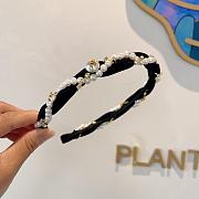 Chanel Headband Velvet Pearl and Diamond Black - 3