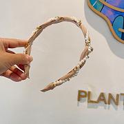 Chanel Headband Velvet Pearl and Diamond Beige - 3
