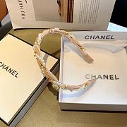 Chanel Headband Velvet Pearl and Diamond Beige - 2