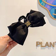 Miumiu Bow Hair Clip Silk Black - 6