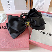 Miumiu Bow Hair Clip Silk Black - 2