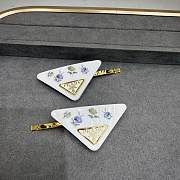 Prada Floral Print Hair Clips White Blue (set of two) - 1