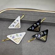 Prada Floral Print Hair Clips White Blue (set of two) - 5