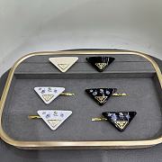 Prada Floral Print Hair Clips Black Blue (set of two) - 6